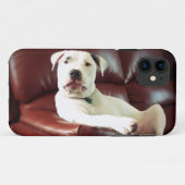 grappige witte stier op de bank Case-Mate iPhone case (Achterkant (horizontaal))