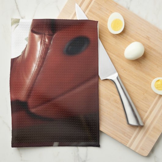 grappige witte stier op de bank theedoek (Quarter Fold)