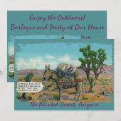 Grappige  woestijnfeestuitnodigingen kaart (Voorkant / Achterkant)