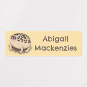 Grappige woestijnkikker cartoon gepersonaliseerd labels (Design 2)