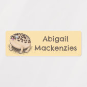 Grappige woestijnkikker cartoon gepersonaliseerd labels (Design 1)