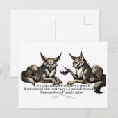 Grappige Wolf Gewichtsverhoudingen Kaart (Voorkant / Achterkant)