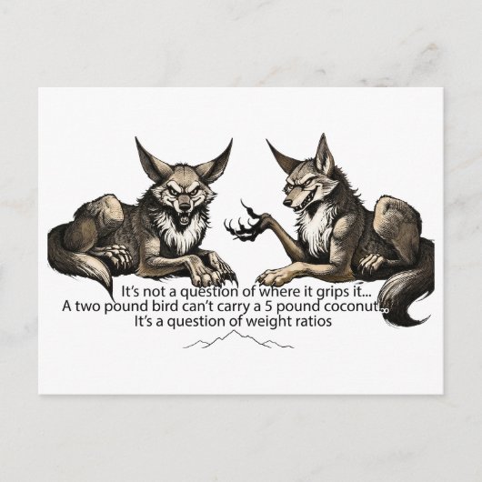 Grappige Wolf Gewichtsverhoudingen Kaart (Voorkant)