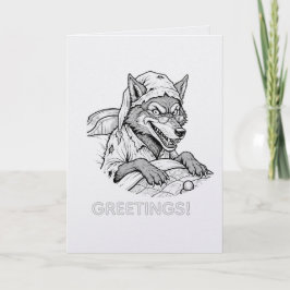 Grappige Wolf Gewichtsverhoudingen Wenskaart Kaart