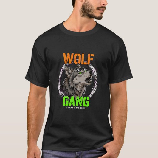 Grappige Wolf Halloween Groepsleider Pack Cool Wol T-shirt (Voorkant)