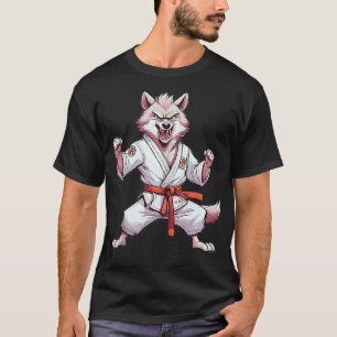 Grappige Wolf Kung Fu Karate Judo Taekwondo Martia T-shirt