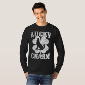 Grappige Wolf Shamrock Lucky Charm Wolf St Patrick T-shirt (Voorkant volledig)