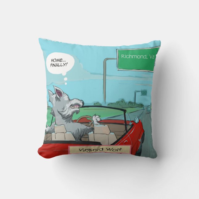 Grappige Wolf Uit Virginia Kussensloop Kussen (Voorkant)
