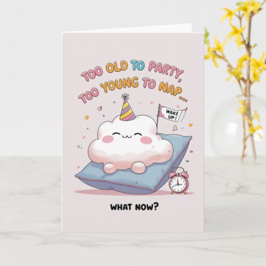 Grappige wolk te oud om te feesten, te jong om te  kaart (Gele Bloem)