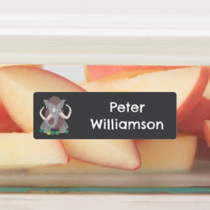 Grappige wollige mammoet cartoon gepersonaliseerd labels
