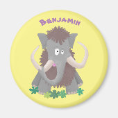 Grappige wollige mammoet cartoonillustratie magneet (Voorkant)