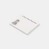 Grappige wollige mammoet cartoonillustratie post-it® notes (Schuin)