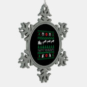 Grappige Wolven Wolf Lover Lelijke Kersttrui Tin Sneeuwvlok Ornament (Links)