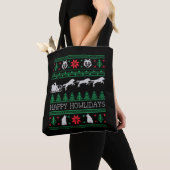 Grappige Wolven Wolf Lover Lelijke Kersttrui Tote Bag (Dichtbij)