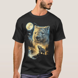 Grappige Wombat Huilende Naar De Maan Meme 9039S T-shirt