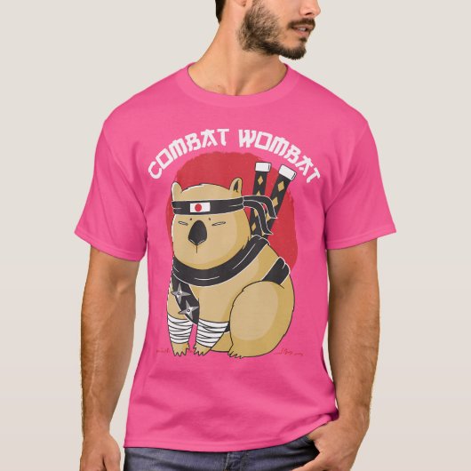 Grappige Wombat Ninja Combat Wombat T-shirt (Voorkant)