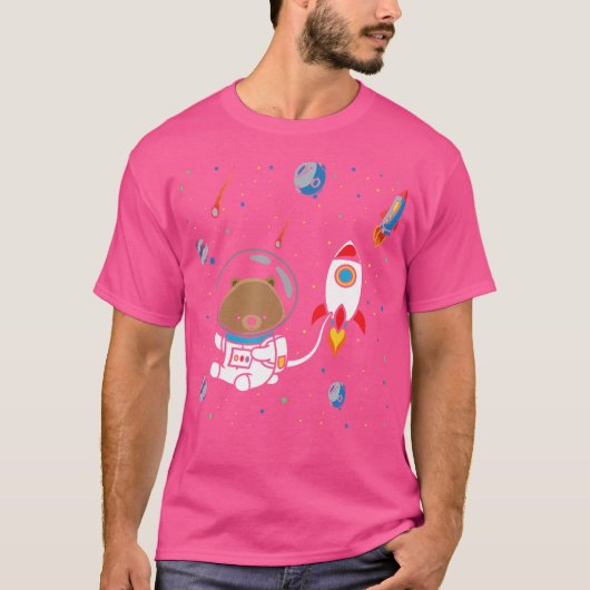 Grappige Wombat Outer Space Australische Wombat Lo T-shirt (Voorkant)