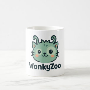 Grappige Wonky Cat Coffee Mok   Wonky Zoo