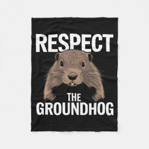 Grappige Woodchuck-dag Respecteer de Bosmarmot Die Fleece Deken