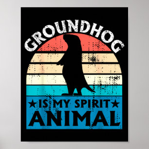 Grappige Woodchuck Groundhog Day Grond Hog Is Mijn Poster