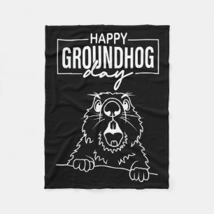 Grappige Woodchuck Schreeuwende Gelukkige Groundho Fleece Deken
