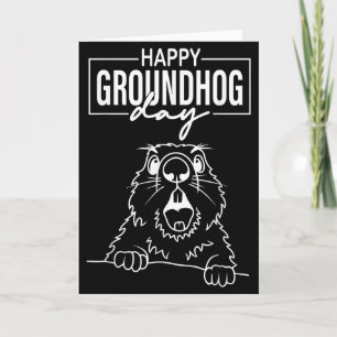 Grappige Woodchuck Schreeuwt Gelukkige Groundhog D Kaart