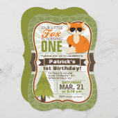 Grappige Woodland Fox met zonnebril verjaardagsfee Kaart (Voorkant / Achterkant)