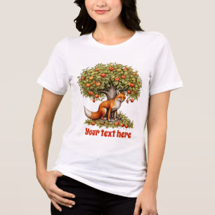 Grappige Woodland vossenliefhebbers aanpasbaar Tri-Blend Shirt