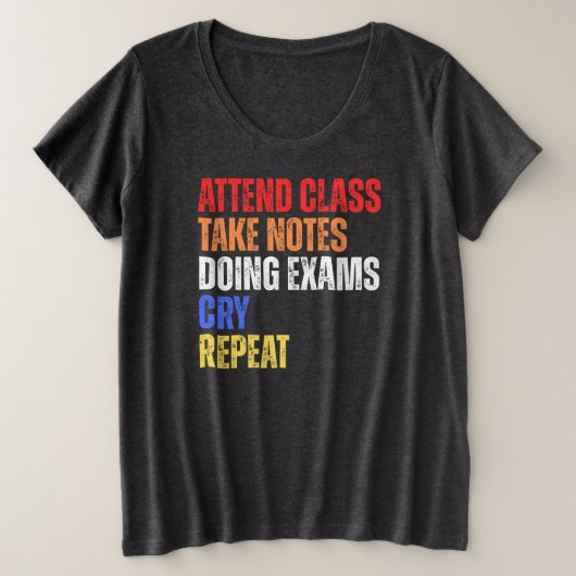  Grappige Woorden Studenten Gezegden Retro Grote Maat T-shirt (Design voorkant)