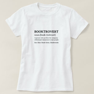 Grappige woordenboekdefinitie Booktrovert T-shirt