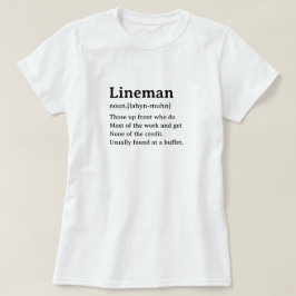 Grappige woordenboekdefinitie Lineman T-shirt