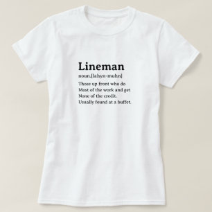Grappige woordenboekdefinitie Lineman T-shirt