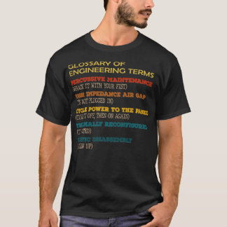 Grappige woordenlijst van technische termen kostuu t-shirt
