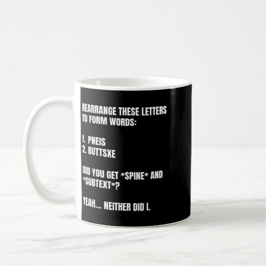 Grappige Woordpuzzel Humor Koffiemok (Links)