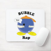 Grappige woordspeling bubbel-rap karakter cartoon muismat (Met muis)