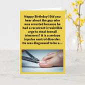 Grappige woordspeling Cliptoemaniac Happy Birthday Kaart (Gele Bloem)