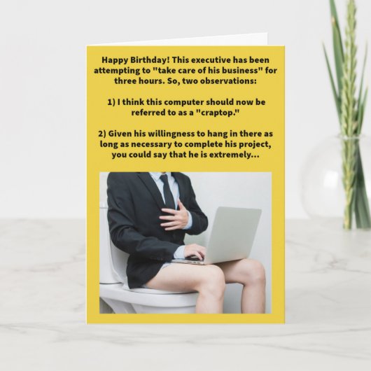 Grappige woordspeling Constipatient Happy Birthday Kaart (Voorkant)