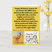 Grappige woordspeling Dromedary vs Dairy Drama Hap Kaart (Gele Bloem)