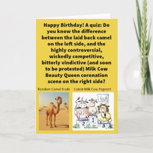 Grappige woordspeling Dromedary vs Dairy Drama Hap Kaart