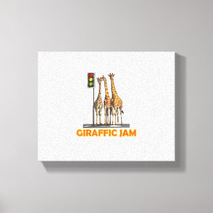 Grappige woordspeling giraffe jam  canvas afdruk