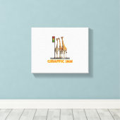 Grappige woordspeling giraffe jam canvas afdruk (Insitu (Houten vloer))