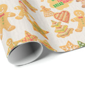 Grappige woordspeling Ik zie broodmensen Gingerbre Cadeaupapier (Rol Hoek)