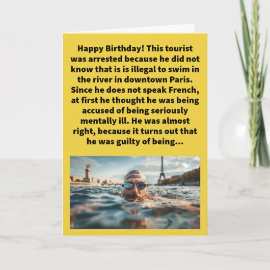 Grappige woordspeling in Seine Happy Birthday Kaart (Voorkant)