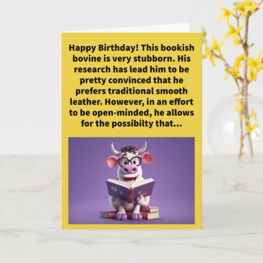 Grappige woordspeling kan Suede Happy Birthday zij Kaart (Gele Bloem)