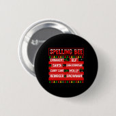 Grappige woordspeling spelling bee kerst spelling ronde button 5,7 cm (Voorkant /achterkant)