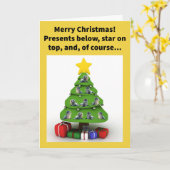 Grappige woordspeling Tien zegels op de boom Vroli Kaart (Gele Bloem)