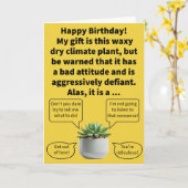 Grappige woordspeling Truculent Succulent Happy Bi Kaart (Gele Bloem)