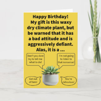 Grappige woordspeling Truculent Succulent Happy Bi Kaart