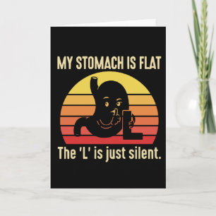 Grappige Woordspelkaart Mijn Buik Is Plat Kaart