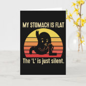 Grappige Woordspelkaart Mijn Buik Is Plat Kaart (Gele Bloem)